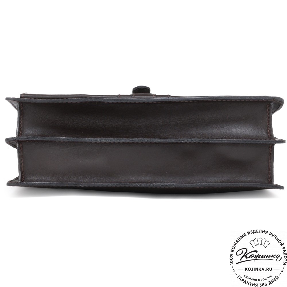 Мужской кожаный портфель "Премьер" (тёмно-коричневый)